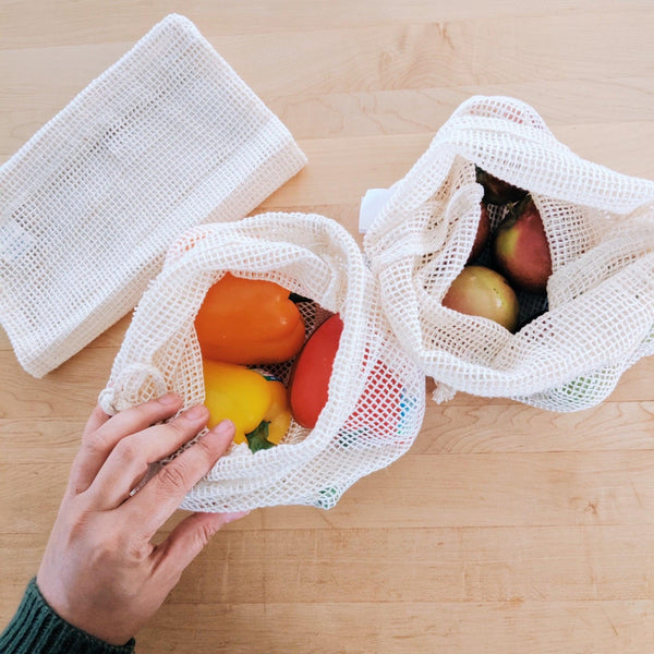 Organic Mesh Produce Bags (set of 3) - Green Bohème