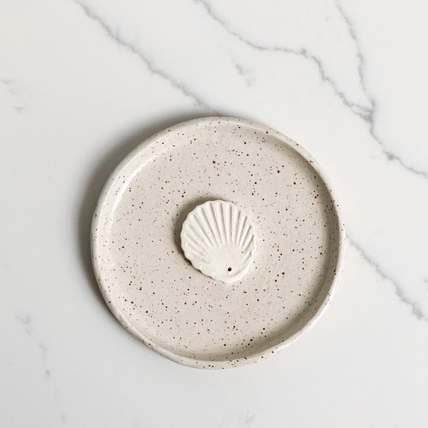 Shell Incense Holder - Green Bohème